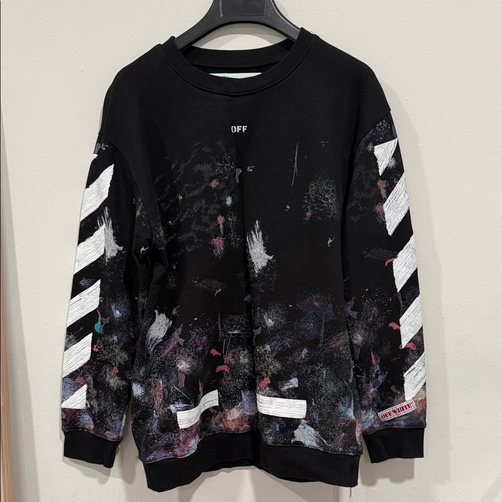 Off-White Multicolor Graphic Crewneck Sweater